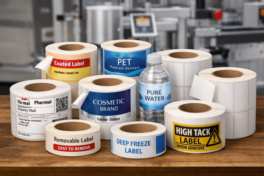 مواد الملصقات الشائعة لآلات وضع الملصقات الأوتوماتيكية: دليل شامل