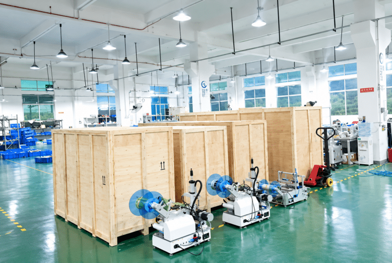 Packed Automatic Round Bottle Labeller Ready for Shipment