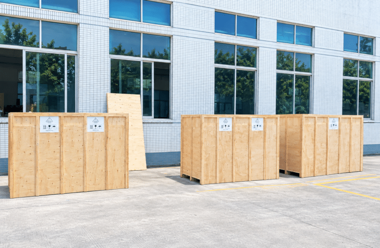 Packed Automatic Wrap-Around Labeler Ready for Shipment