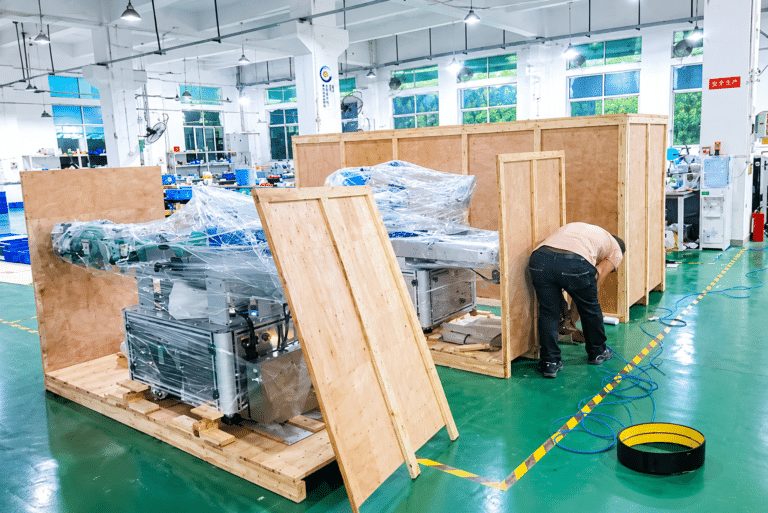 Packed Automatic Wrap-Around Labelling Equipment Ready for Shipment