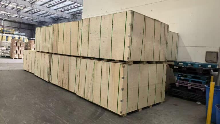 Packed SL100-W Automatic Print and Apply Labeler Ready for Overseas Shipment